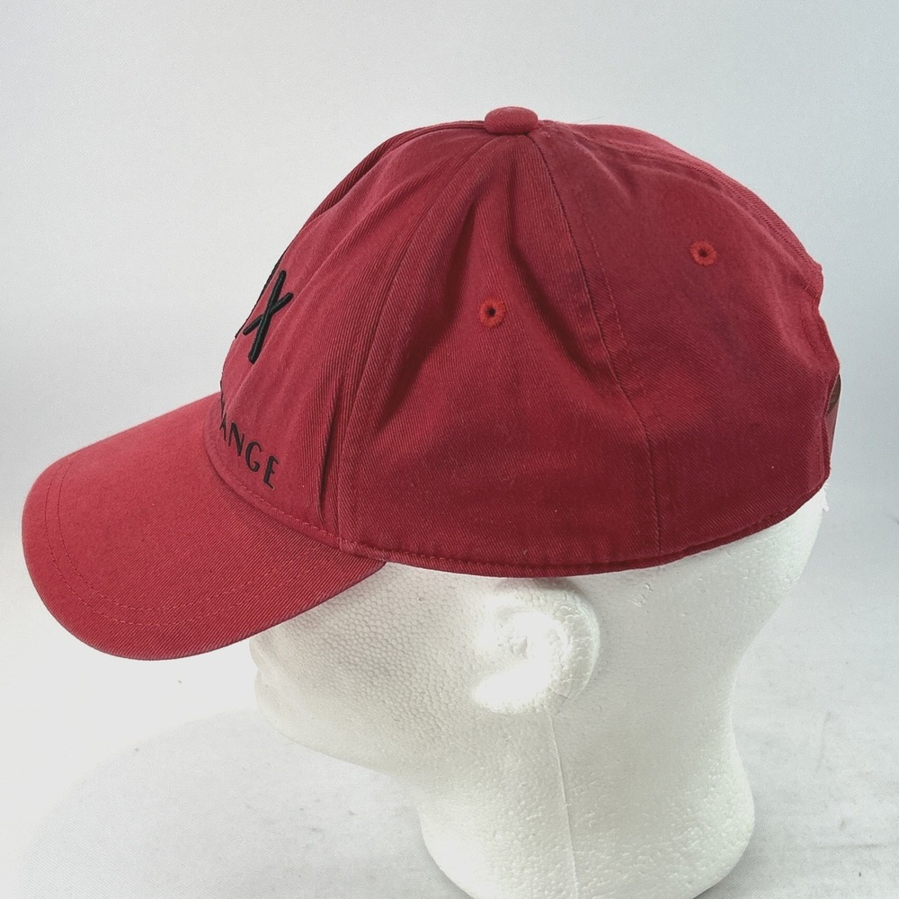 Vintage Armani Exchange Hat Cap Strap Back Red Adjustable Embroidered A/X Logo - Picture 6 of 10